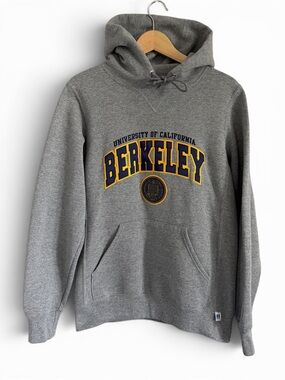 Russell Athletic Gray Berkeley Pullover Hoodie with Navy and Gold Logo